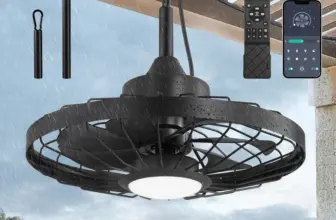 Lediary 15W 20″ 6-Speed Waterproof Outdoor Ceiling Fan with Light – $79.98
