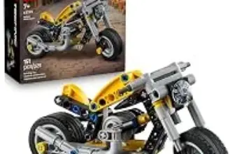 LEGO Technic Yellow Motorcycle Toy with 3-Piston Engine – $7.25