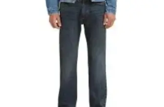 Levi’s Men’s 505 Regular Fit Jeans in Dark Stonewash for $26.97