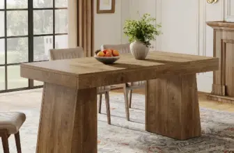 Millwood Pines 55″ Dining Table in Light Brown for $165.99
