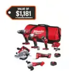 Milwaukee M18 6-Tool Combo Kit with 2 Batteries – $449.00