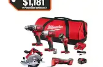 Milwaukee M18 6-Tool Combo Kit with 2 Batteries – $449.00