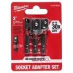 Milwaukee Shockwave Impact Duty 2″ Socket Adapter Set (3-Pieces) for $8.21