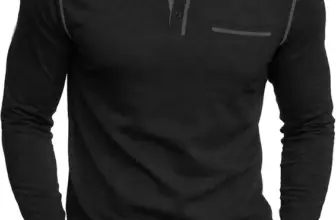 Nitagut Men’s Long Sleeve Henley T-Shirt with Pocket for $7.49