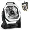Odoland 20000mAh Rechargeable Camping Fan with LED Lantern for $18.99