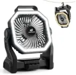 Odoland 20000mAh Rechargeable Camping Fan with LED Lantern for $18.99