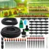 Petuol 100ft Drip Irrigation Kit with Adjustable Nozzles for $15.99