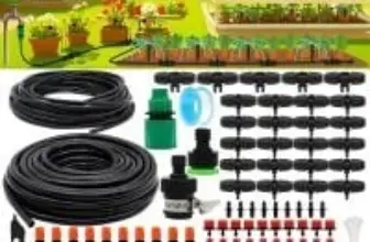 Petuol 100ft Drip Irrigation Kit with Adjustable Nozzles for $15.99