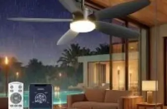 Phylluz 42” Dimmable Outdoor Ceiling Fan with Remote & APP Control for $46.69