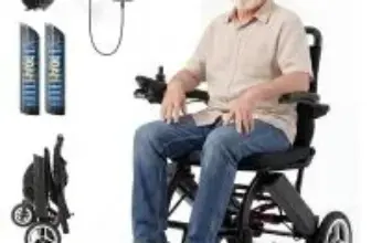 Qiprki Foldable Electric Wheelchair with Dual 10Ah Batteries – $496.29