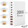 Roruite 10-Port 200W USB-C Charger Block with 4 Cables for $22