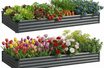 Rujkodvh 6x2x1ft Rectangle Metal Raised Garden Bed Kit (2-Pieces) for $37.49