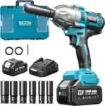 Seesii 21V 1/2″ Cordless Impact Wrench 665 ft-lbs with 4.0Ah Battery for $54