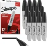 Sharpie Permanent Markers Chisel Tip – Black, 12 Count for $6.82