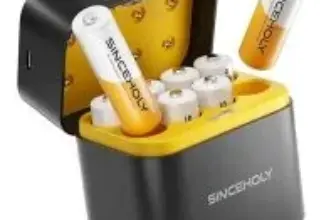 Sinceholy 8-Pack Rechargeable AA 3000mWh Lithium Batteries with Fast Charger for $16.99