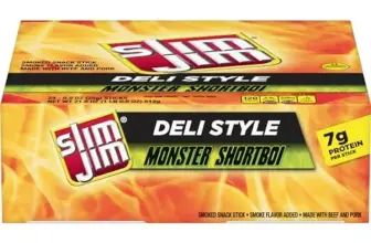 Slim Jim Monster Shortboi Smoked Meat Sticks, Original Flavor – 24 Count for $13.41