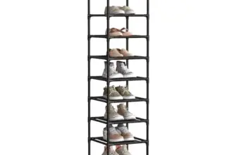 SONGMICS 10-Tier Shoe Rack for $14.39 – Grey Color