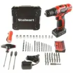 Stalwart 20V Cordless Drill with 62 Pieces – $49.99