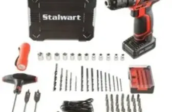 Stalwart 20V Cordless Drill with 62 Pieces – $49.99