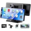 Terunsoul 8.1″ HD Touch Screen CarPlay & Android Auto Stereo with 4K Dash Cam for $49.99