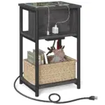 VASAGLE 3-Tier Side Table with Charging Station for $23.99