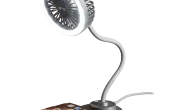 Veho UF2 3-in-1 Desktop Station with Wireless Charger, Fan & LED Light for $14.99