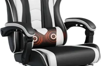 Yaheetech Gaming Chair with Footrest, Massage Feature, and Lumbar Pillow for $77.39