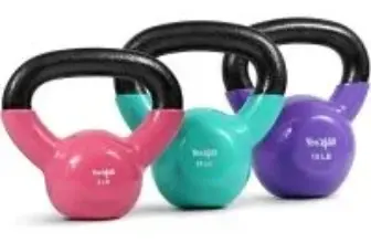 Yes4All Vinyl Coated Cast Iron Kettlebell Sets for $28.88