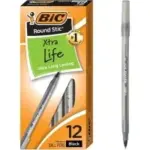 BIC Round Stic Xtra Life Ballpoint Pens (12-Pack) for $1.19
