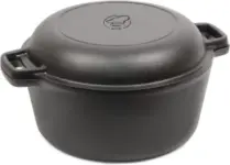 Commercial Chef 5-Quart Cast Iron Dutch Oven with Skillet Lid for $18