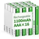 Granicell 1100mAh AAA NiMH Rechargeable Batteries (16-Pack) for $6.49