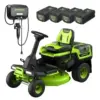 Greenworks 80V 30″ Cordless Riding Lawn Tractor with 4 Batteries & Charger for $2500