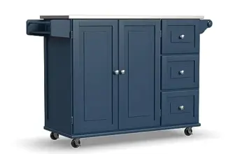 Homestyles Mobile Kitchen Island Cart with Stainless Steel Top for $88.56