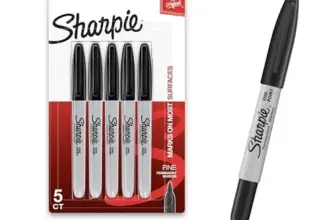 Sharpie Fine Tip Permanent Markers, Black, 5 Count for $4.39