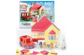 Tile Town Bluey Heeler Family Home Magnetic Tile Playset for $26.99