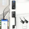 WiFi Smart Keyless Entry Door Lock Set with Front Door Handle for $34.75