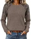 WIHOLL Leopard Print Long Sleeve Top for $7.99