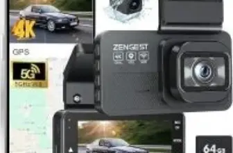 Zengest 4K GPS WiFi Dash Camera with 1080p Rear Camera and 64GB Card for $35.99