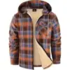 Zity Cotton Plaid Zip Up Hoodie with Pocket for $18.49