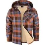 Zity Cotton Plaid Zip Up Hoodie with Pocket for $18.49