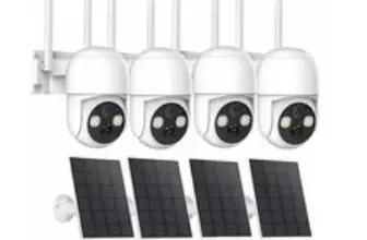 4x Battery Solar Security Camera WiFi 360 Pan/Tilt – $97.99