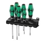 Wera Kraftform Plus 334/6 Slotted Screwdriver Set (6-Piece) with Rack & Lasertip for $29.99