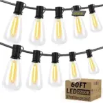 60FT Outdoor String Lights with 32 Shatterproof Edison Bulbs for $14.99