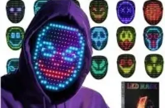 Aiglun Rechargeable LED Halloween Mask with Gesture Sensing for $19.19