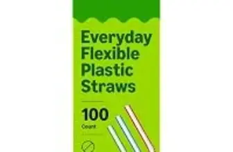 Amazon Basics Assorted Plastic Flex Straws – 100 Count for $1.37