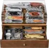 Amoard 2-Tier Wooden Knife Display Case with Clear Lid for $30