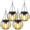 Aounq 800mAh Waterproof Solar Hanging Lanterns (4-Pack) for $24.99