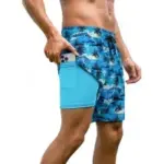 Arolina Men’s 7″ Quick Dry Swim Trunks with Compression Liner for $9.99