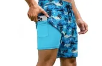 Arolina Men’s 7″ Quick Dry Swim Trunks with Compression Liner for $9.99
