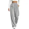 Baggy High Waisted Wide Leg Fleece Joggers with Pockets for $12.99